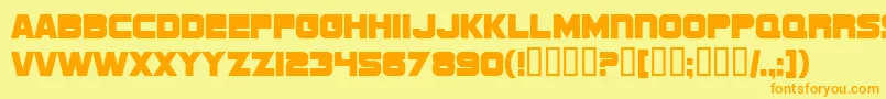 SfSportsNightNsUpright Font – Orange Fonts on Yellow Background