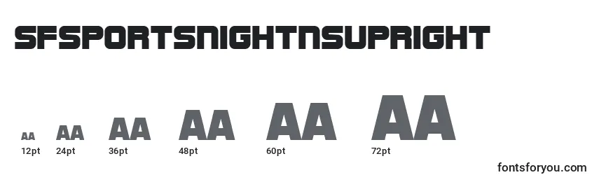 SfSportsNightNsUpright Font Sizes