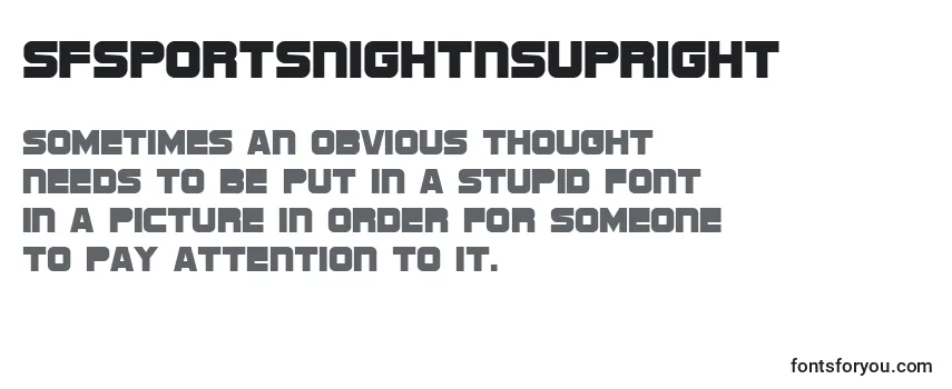 Review of the SfSportsNightNsUpright Font