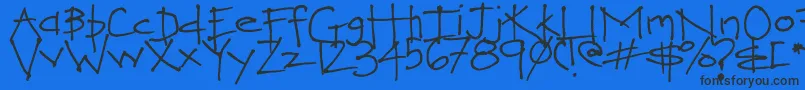 Шрифт LoveYouHeaps – чёрные шрифты на синем фоне
