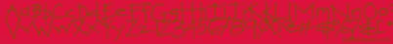 LoveYouHeaps Font – Brown Fonts on Red Background