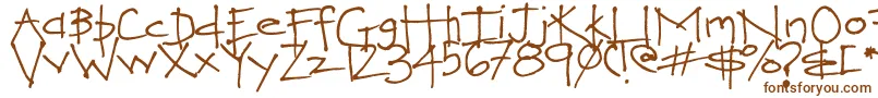 Шрифт LoveYouHeaps – коричневые шрифты на белом фоне