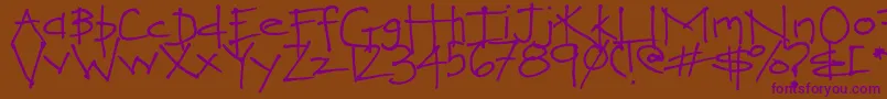 LoveYouHeaps Font – Purple Fonts on Brown Background