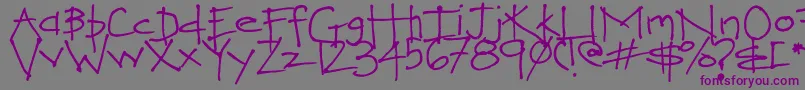 Шрифт LoveYouHeaps – фиолетовые шрифты на сером фоне