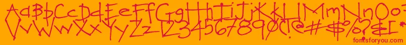 LoveYouHeaps Font – Red Fonts on Orange Background