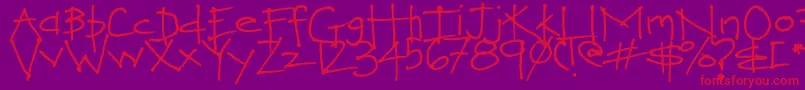 LoveYouHeaps Font – Red Fonts on Purple Background