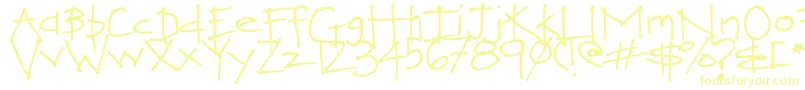 LoveYouHeaps Font – Yellow Fonts on White Background