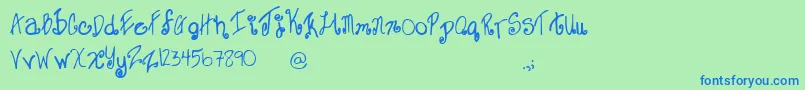 Sweet Font – Blue Fonts on Green Background
