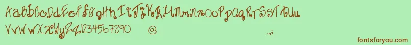 Sweet Font – Brown Fonts on Green Background