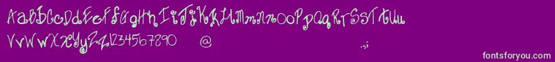 Sweet Font – Green Fonts on Purple Background