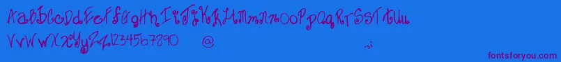 Sweet-Schriftart – Violette Schriften auf blauem Hintergrund