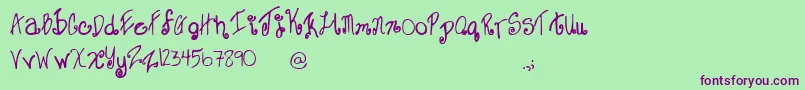 フォントSweet – 緑の背景に紫のフォント