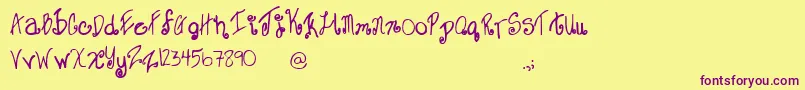 Sweet Font – Purple Fonts on Yellow Background