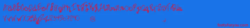 Sweet Font – Red Fonts on Blue Background
