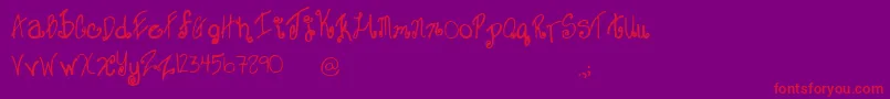 Sweet-Schriftart – Rote Schriften auf violettem Hintergrund