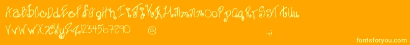 フォントSweet – オレンジの背景に黄色の文字