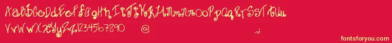 Sweet-fontti – keltaiset fontit punaisella taustalla