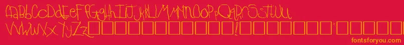 Temple Font – Orange Fonts on Red Background