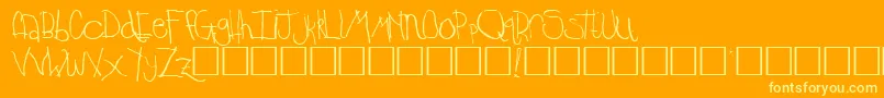 Temple Font – Yellow Fonts on Orange Background