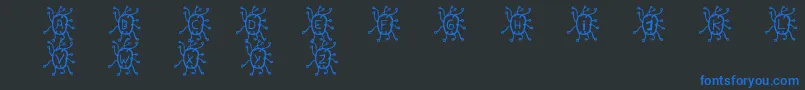 Virus Font – Blue Fonts on Black Background