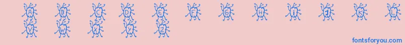 Virus-Schriftart – Blaue Schriften auf rosa Hintergrund