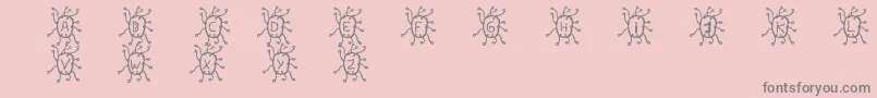 フォントVirus – ピンクの背景に灰色の文字