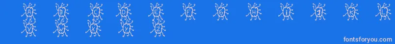 Virus Font – Pink Fonts on Blue Background