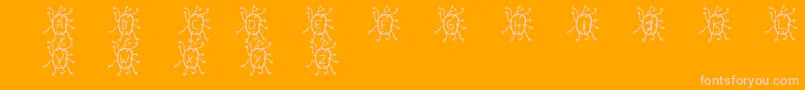 Virus-Schriftart – Rosa Schriften auf orangefarbenem Hintergrund