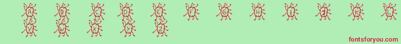 フォントVirus – 赤い文字の緑の背景
