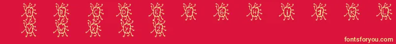 フォントVirus – 黄色の文字、赤い背景