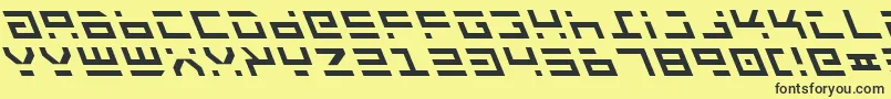 フォントRocketTypeLeftalic – 黒い文字の黄色い背景