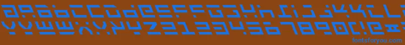 RocketTypeLeftalic Font – Blue Fonts on Brown Background