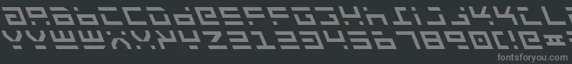 フォントRocketTypeLeftalic – 黒い背景に灰色の文字