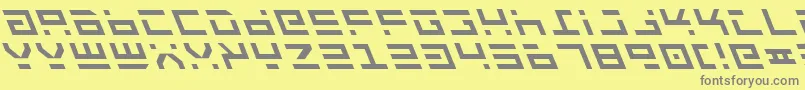 RocketTypeLeftalic-Schriftart – Graue Schriften auf gelbem Hintergrund