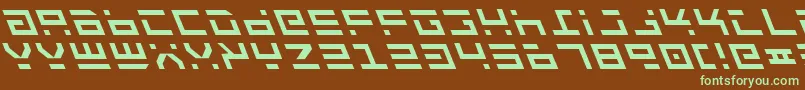 RocketTypeLeftalic-fontti – vihreät fontit ruskealla taustalla
