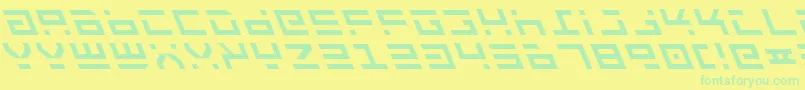 RocketTypeLeftalic Font – Green Fonts on Yellow Background