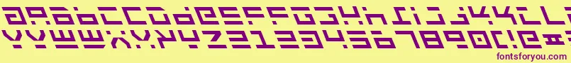 RocketTypeLeftalic Font – Purple Fonts on Yellow Background