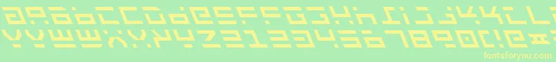 RocketTypeLeftalic-fontti – keltaiset fontit vihreällä taustalla