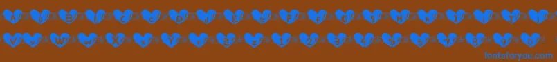 Heart Font Font – Blue Fonts on Brown Background