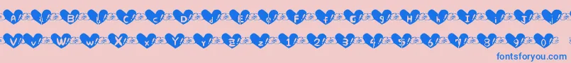 Police Heart Font – polices bleues sur fond rose