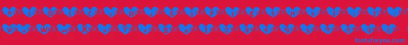 Heart Font Font – Blue Fonts on Red Background