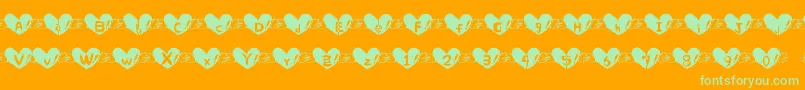 Heart Font Font – Green Fonts on Orange Background