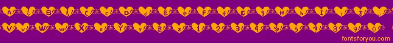 Heart Font Font – Orange Fonts on Purple Background