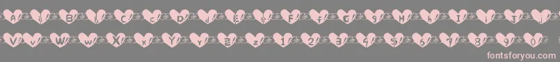 Heart Font Font – Pink Fonts on Gray Background