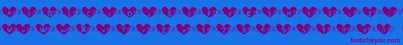 Heart Font Font – Purple Fonts on Blue Background