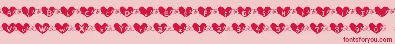 Heart Font Font – Red Fonts on Pink Background