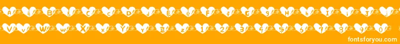 Heart Font Font – White Fonts on Orange Background