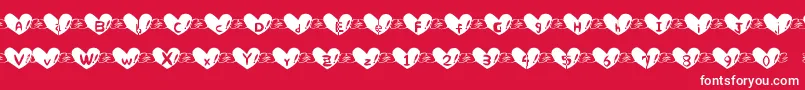 Fonte Heart Font – fontes brancas em um fundo vermelho