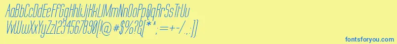 LabtopItalic Font – Blue Fonts on Yellow Background