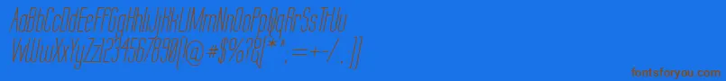LabtopItalic Font – Brown Fonts on Blue Background